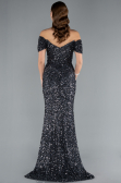 Long Anthracite Scaly Mermaid Evening Gown ABU4906