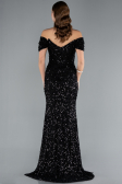 Long Black Scaly Mermaid Evening Gown ABU4906