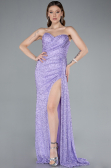 Lila Strapless Beaded Slit Long Evening Gown ABU4871