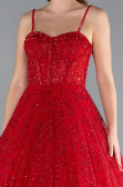 Red Scaly Long Evening Dress ABU3839