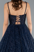 Navy Blue Scaly Long Evening Dress ABU3839