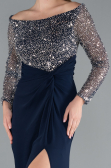 Long Navy Blue Evening Dress ABU4896