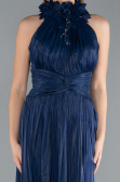 Navy Blue Halter Neck Long Chiffon Evening Dress ABU4811