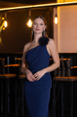 Long Navy Blue Evening Dress ABU4891