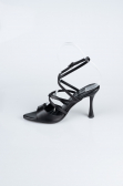 Black Leather Evening Shoe AB1136