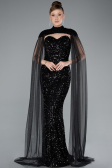 Long Black Scaly Evening Dress ABU4910