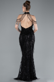Long Black Beaded Evening Dress ABU4912