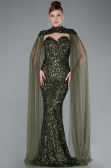 Long Olive Drab Scaly Evening Dress ABU4910
