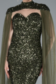 Long Olive Drab Scaly Evening Dress ABU4910
