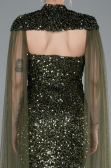 Long Olive Drab Scaly Evening Dress ABU4910