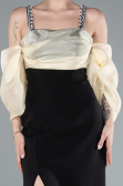 Black-Yellow Long Invitation Dress ABU2911