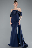 Long Navy Blue Mermaid Prom Dress ABU4920