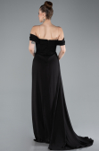 Long Black Chiffon Evening Dress ABU4925