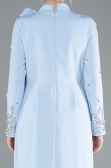 Long Light Blue Hijab Dress ABU4931