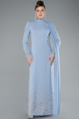Long Grey-Indigo Hijab Dress ABU4931
