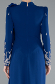 Long Sax Blue Hijab Dress ABU4931