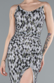 Grey Long Plus Size Evening Dress ABU4899