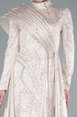 Long Beige Hijab Dress ABU4932
