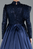 Long Navy Blue Hijab Dress ABU4932