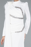 Long White Hijab Dress ABU4934