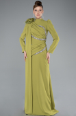 Long Pistachio Green Hijab Dress ABU4934