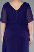 Long Purple Chiffon Plus Size Evening Dress ABU4911