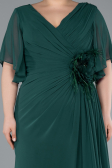 Long Emerald Green Chiffon Plus Size Evening Dress ABU4911