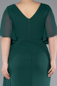 Long Emerald Green Chiffon Plus Size Evening Dress ABU4911
