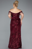 Long Burgundy Plus Size Engagement Dress ABU3785