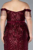 Long Burgundy Plus Size Engagement Dress ABU3785