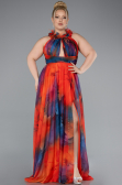 Long Orange Plus Size Evening Gown ABU4902