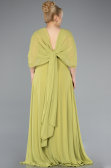Long Pistachio Green Chiffon Formal Plus Size Dress ABU4951