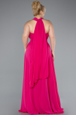 Long Fuchsia Chiffon Formal Plus Size Dress ABU4951