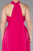 Long Fuchsia Chiffon Formal Plus Size Dress ABU4951