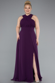 Long Purple Chiffon Formal Plus Size Dress ABU4951
