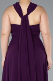 Long Purple Chiffon Formal Plus Size Dress ABU4951