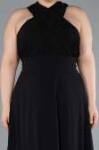 Long Black Chiffon Formal Plus Size Dress ABU4951
