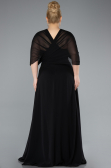 Long Black Chiffon Formal Plus Size Dress ABU4951