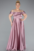 Powder Color Long Satin Plus Size Evening Dress ABU3277