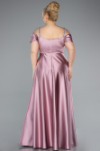 Powder Color Long Satin Plus Size Evening Dress ABU3277