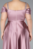 Powder Color Long Satin Plus Size Evening Dress ABU3277