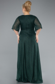Emerald Green Short Sleeve V Neck Long Glittery Plus Size Evening Dress ABU4887