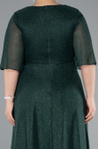 Emerald Green Short Sleeve V Neck Long Glittery Plus Size Evening Dress ABU4887