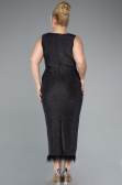 Midi Anthracite Plus Size Evening Dress ABK2338