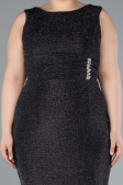 Midi Anthracite Plus Size Evening Dress ABK2338