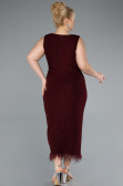 Midi Burgundy Plus Size Evening Dress ABK2338