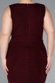 Midi Burgundy Plus Size Evening Dress ABK2338