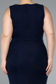Midi Navy Blue Plus Size Evening Dress ABK2338