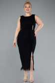 Midi Black Plus Size Evening Dress ABK2338