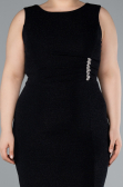 Midi Black Plus Size Evening Dress ABK2338